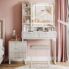 Whizmax Makeup Vanity Desk with Mirror and Lights, Vanity Table with 5 Drawers, Vanity Set with Stool and Removable Side Storage Cabinet for Bedroom - 2 of 4
