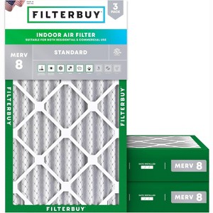 Filterbuy 17.5x27x4 Air Filter (3-Pack), Pleated MERV 8 Dust Defense Replacement HVAC AC Furnace Filters (Actual Size: 17.50 x 27.00 x 3.63) - 1 of 4