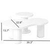 FONTOI Nesting Coffee Table Set of 2, Irregular Cloud Accent Table with Round Edge for Living Room Apartment, White, 22.8"*13.7"*39.3" - 3 of 4