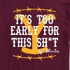 Men's - Yellowstone - Its Too Early For This Rip Wheeler Short Sleeve Graphic T-Shirt - 2 of 4