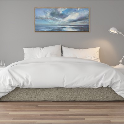 Nel Whatmore Panoramic Ocean Landscape Canvas Print with Gold Frame