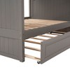 PAGED Simple Wooden Loft Bed Bunk Bed with Desk, Twin Size Bed Frame with Storage Shelves, Drawers, LED Light and Guardrail for Kids, Teens - 4 of 4