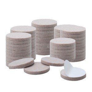 Unique Bargains Felt Self-stick Non-slip Anti-scratch Round Furniture Pads Beige 60 Pcs - 1 of 4