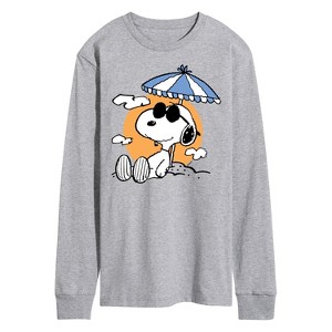 Men's - Peanuts - Snoopy's Beach Day Long Sleeve Graphic T-Shirt - 1 of 4