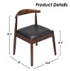 Set of 2 Mid-Century Modern Faux Leather Dining Chairs with Solid Wood Frame, Armless Side Chairs for Kitchen or Dining Room-Koiai - 4 of 4