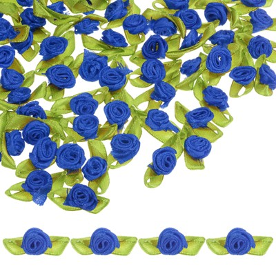 Unique Bargains Mini Ribbon Roses Fabric for Crafts Wedding 100 Pcs