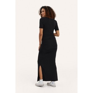 NOM Maternity Hugo Maxi Dress Black MD - 1 of 2