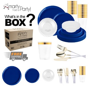 Smarty Had A Party Light Blue Flat Round Plastic Tableware Set - 120 Sets - 1 of 4