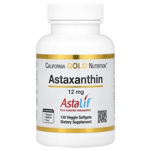Astaxanthin, Antioxidant Carotenoid, AstaLif Pure Icelandic Biologically Active 99% isomer, 12 mg, 120 Veggie Softgels - 1 of 4