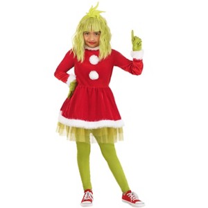 HalloweenCostumes.com Girls' Dr. Seuss The Grinch Halloween Costume Christmas Dress - 1 of 4