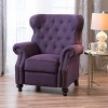 Push Back Recliner Accent Chair, Comfort Wing Back Accent Armchair with Rolled Arms & Button Accents - ModernLuxe - 2 of 4