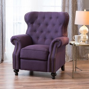 APRILSOUL Purple Accented Push Back Recliner Chair with Rolled Arms, Enjoy Cocooning Comfort - 1 of 4