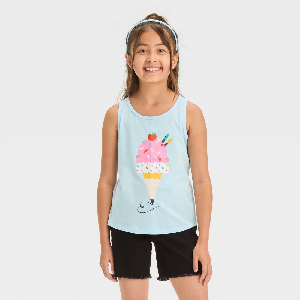 Girl Ice Cream Graphic Tank Top