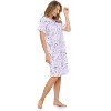 Casual Nights Women's Henley Nightshirts Set of 2, Floral Short Sleeve Nightgowns & Solid Sleepwear Shirt - 4 of 4