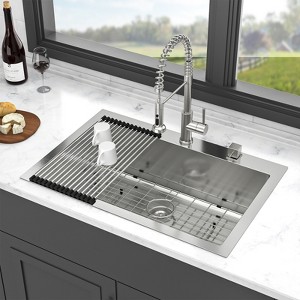 30x22 inch Kitchen Sink Drop-In 16 Gauge Stainless Steel Single Bowl Topmount Kitchen Sink - 1 of 4