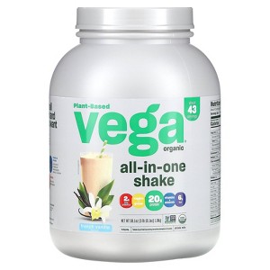 Vega Plant-Based Organic All-In-One Shake, French Vanilla, 3 lb 10.1 oz (1.6 kg) - 1 of 3