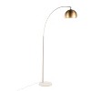 LumiSource March Contemporary Floor Lamp in White Marble/Nickel with Antique Brass Metal Shade - 2 of 4