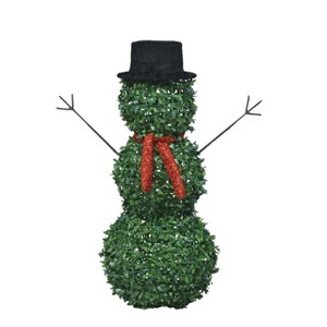 Productworks 28" Topiary Snowman 40 Lights Knock Down - 1 of 1