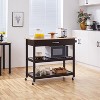 Yaheetech Rolling Kitchen Island Microwave Oven Stand with 3 Shelves and Worktop - 2 of 4