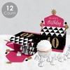 Big Dot of Happiness Chic 40th Birthday - Pink, Black and Gold - Treat Box Party Favors - Birthday Party Goodie Gable Boxes - Set of 12 - 3 of 4