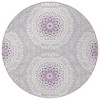 Lilac Purple And Ivory Floral Medallion Washable Indoor Outdoor Area Rug - 4 of 4