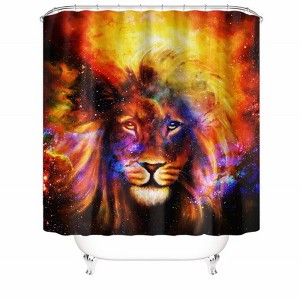 Lion Shower Curtains for Bathroom Waterproof Fabric Bath Curtain Durable Soft Stylish Bathroom Decor 72x72 Inch - 1 of 1