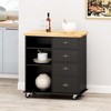 Bella Depot 31.5'' Kitchen Island Cart with Storage,on Wheels with Large Worktop, Drawers for Kitchen,Dinning Room - 2 of 4