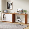 ORRD 82.67” Reversible L-Shaped Computer Desk with Drawers & Cabinet, Rustic Brown Home Office Desk, Corner Workstation for Small Spaces - 2 of 4