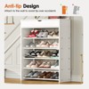 RISOKEYS 5-Tier White Shoe Rack with Storage Cabinet - Holds 18-20 Pairs of Shoesfor Entryway and Dorm,Apartments and Small Spaces - 3 of 4