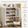 Tribesigns Mirrored Shoe Cabinet, 5-Tier White Modern Shoe Organizer Cabinet with Doors, Shoe Rack Closet Storage Cabinet for Entryway, Bedroom,White - 3 of 4