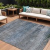 HomeRoots 8' X 10' Pewter Navy Blue And Charcoal Abstract Washable Indoor Outdoor Area Rug - 2 of 3