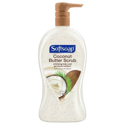 Softsoap Coconut & Butter Scrub Exfoliating Body Wash Pump - 32 fl oz