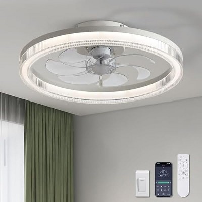 Siljoy Ceiling Fans with Lights,52 Inch Low Profile Ceiling Fan with Wall Control and Remote Control,Dimmable