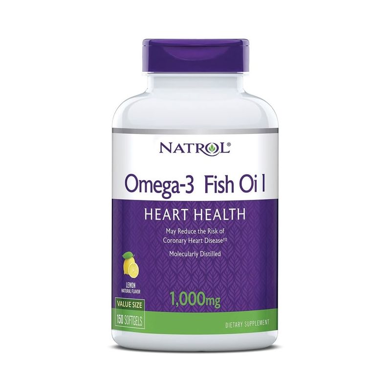 Natrol Omegas And Fish Oil Omega-3 1,000 mg Fish Oil Softgel - Lemon 150c, 1 of 3