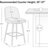 JUJABU 360°Swivel Upholstered Barstools Set of 2 with Backs and Metal Legs, 26" Seat Height Faux Leather Kitchen Counter Stool Chairs - 3 of 4