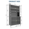 LIVAREEmlen 73'' Kitchen Baker's Racks,6 Level Flip Door with Pegboard Spacious,Adjustable & Stylish,for Kitchen,Dining Room,Living Room - 3 of 4