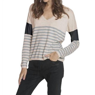 Women's Lindsey Stripe Vee Top - LABEL+thread
