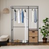 Aortzio Closet Rack With 2 Wicker Drawers And Storage Shelves,Heavy Duty Garment Rack Coat Rack Closet Organizer - 2 of 4