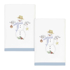 Avanti Coastal Snowman 2-Pack Hand Towel Set - 1 of 3