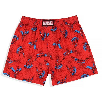 Boxers Garçons Marvel Spiderman - Pack De 2, 100% Coton, Coupe Rétro Confiable - Tailles 110, 116 (Bleu/Gris)