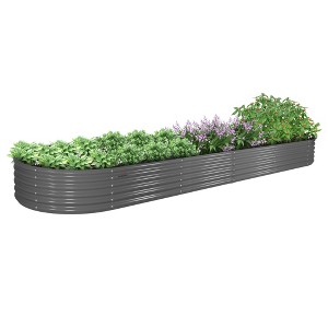 Rbied 12X3X1.5 ft Galvanized Raised Garden Beds Outdoor, Oval Extra Large Metal Planter Box, Anti-Rust & Easy-Setup - 1 of 4