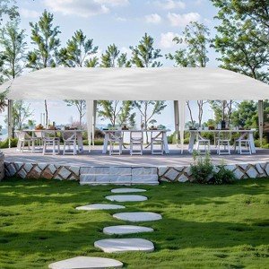 GustoWave Portable Outdoor 10x30 Ft Pop Up Canopy with 8 Sidewalls for camping - 1 of 4