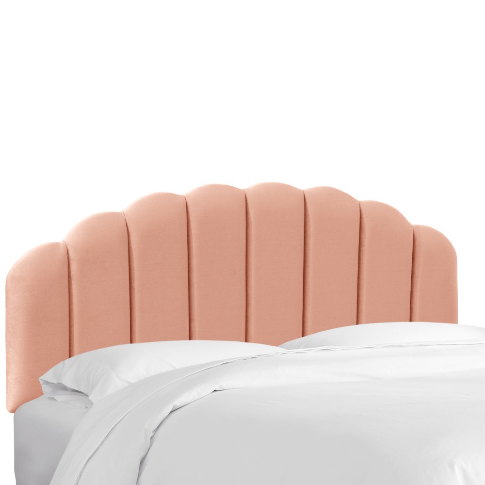 Photos - Bed Frame Skyline Furniture Queen Shell Headboard Blush Velvet