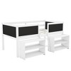 NicBex Twin Size Bunk Bed Low Level Design Bed Frame with Guardrails, Ladder, Removable Storage Shelves and Decorable Blackboard - 3 of 4