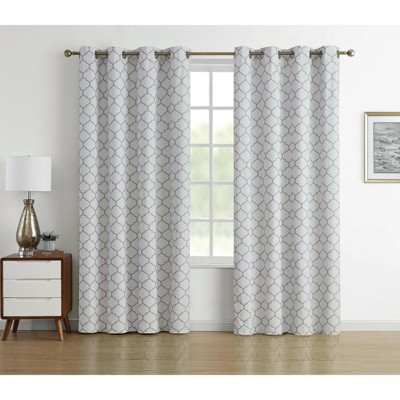 Kate Aurora Chic Living 100% Max Blackout Trellis Thermal Curtains