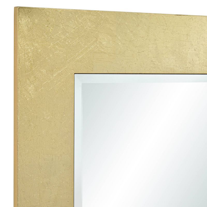 Noble Park Jeneva Rectangular Vanity Wall Mirror Modern Beveled Shiny Gold Leaf Wood Frame 27" Wide for Bathroom Bedroom Living Room Home Office House, 3 of 10