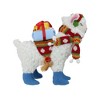 Raz Imports 8.5" White and Blue Plush Llama with Holly Plant Christmas Tabletop Figure - 2 of 3