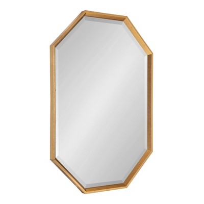 38" x 26" Calter Elongated Octagon Wall Mirror Gold - Kate and Laurel