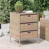 vidaXL Patio Storage Cabinet Tool Organizer Outdoor Furniture Poly Rattan - 3 of 4