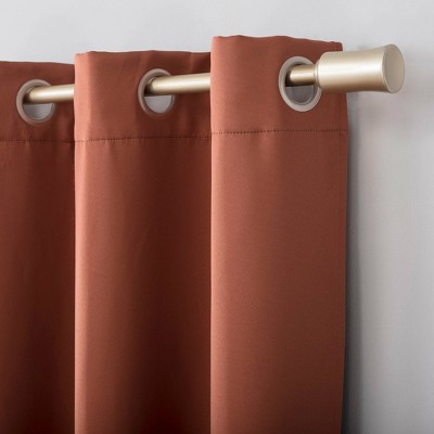 Terracotta Blackout Grommet Curtain Panel, 54" x 84"